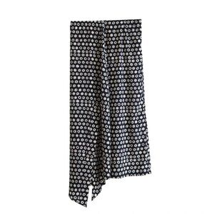 Silk Midi Skirt with Front Slit